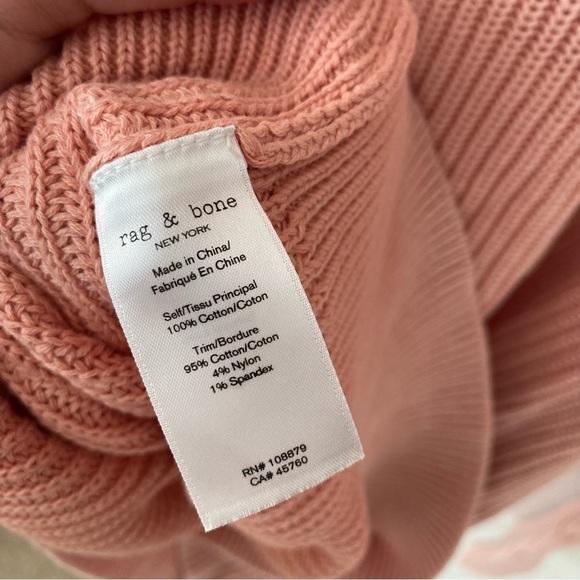 rag & bone | Women's Dawn Off The Shoulder Long Sleeve Sweater Size Medium Pink - Picture 8 of 8